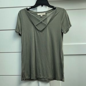 Very soft green cross cross tee shirt